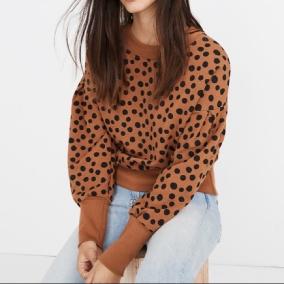 madewell leopard dot sweatshirt